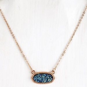 Midnight Blue Druzy Accent Necklace